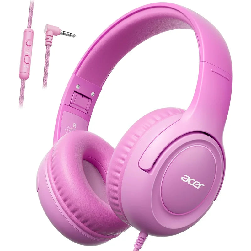 Kids Headphones Wired for School 85/94Db Volume Limiter Foldable Stereo Sound Headset for Kids Learning Tablet Ipad PC