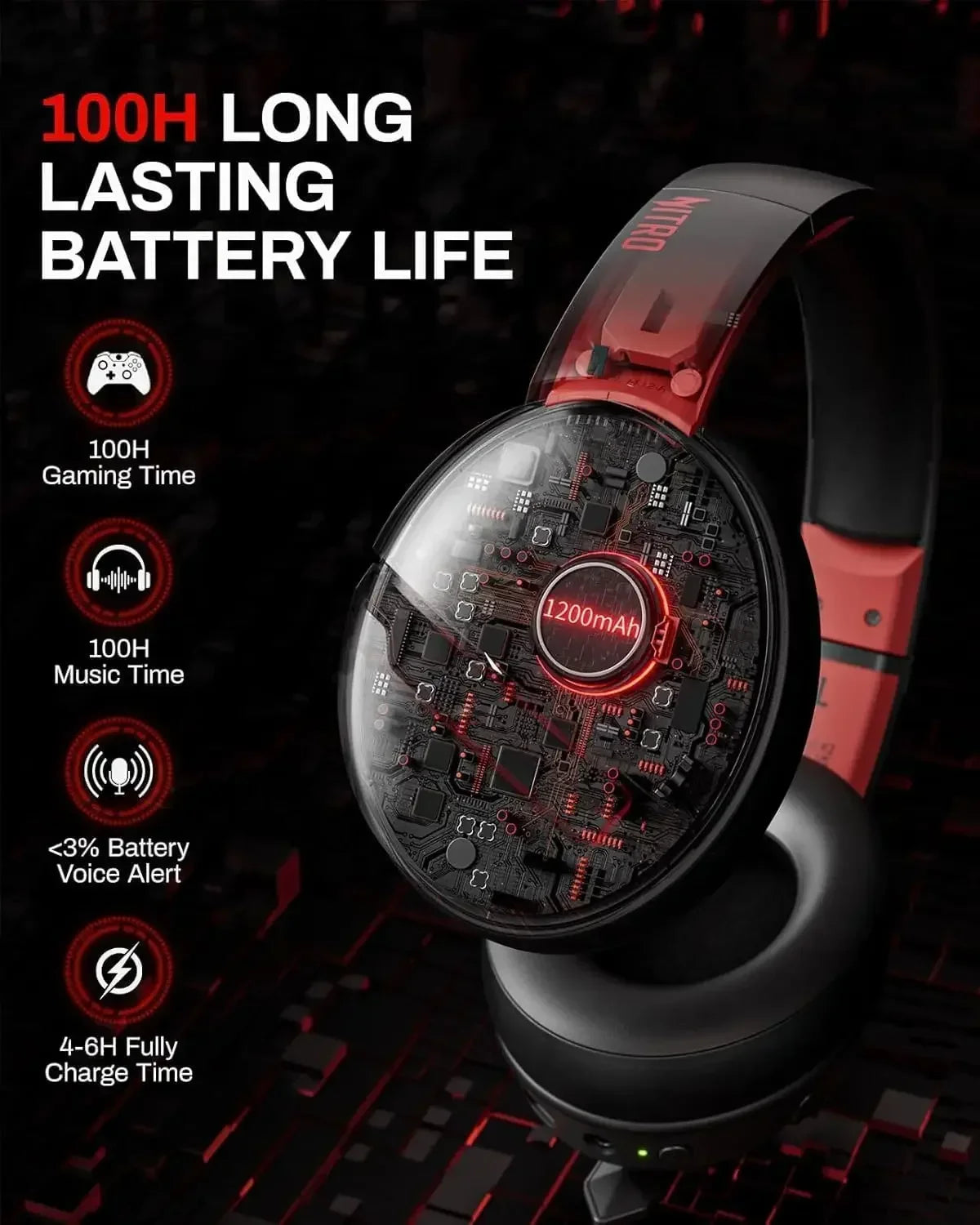 K2 Wireless Headsets Gamer 100H Battery Dynamic 50Mm Drivers Clear Voice Mic Bluetooth Gaming Headphone for PC PS4 Earphone