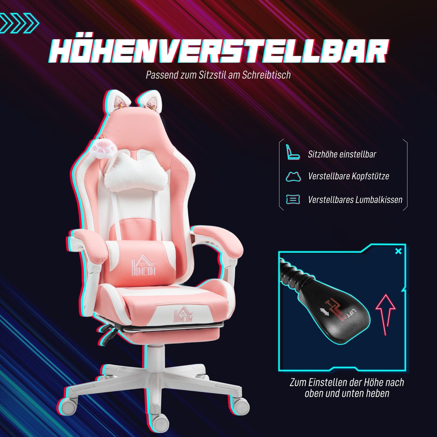 Gaming Stuhl Ergonomischer Gamer Stuhl Mit Lendenwirbelst