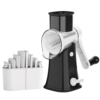 5 in 1 Rotary Cheese Grater Shredder Kitchen Mandoline Vegetable Julienne Slicer Waffle Cutter Nut Chopper JT247