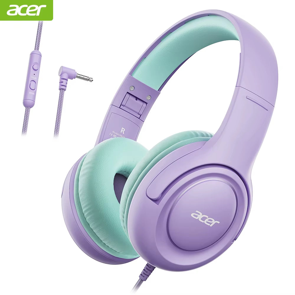 Kids Headphones Wired for School 85/94Db Volume Limiter Foldable Stereo Sound Headset for Kids Learning Tablet Ipad PC