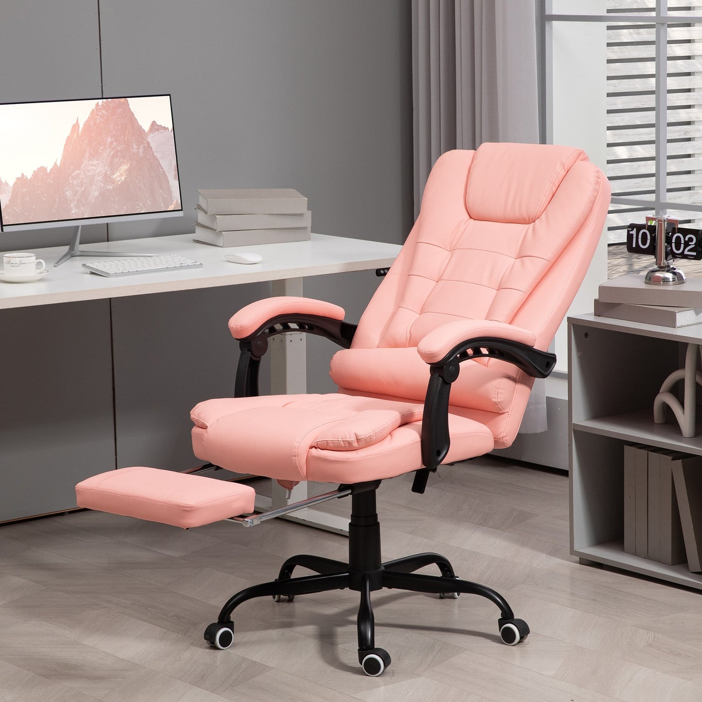 Bürostuhl Mit 7 Punkt Massage, Ergonomischer Gaming Sessel Mit Liegefunktion