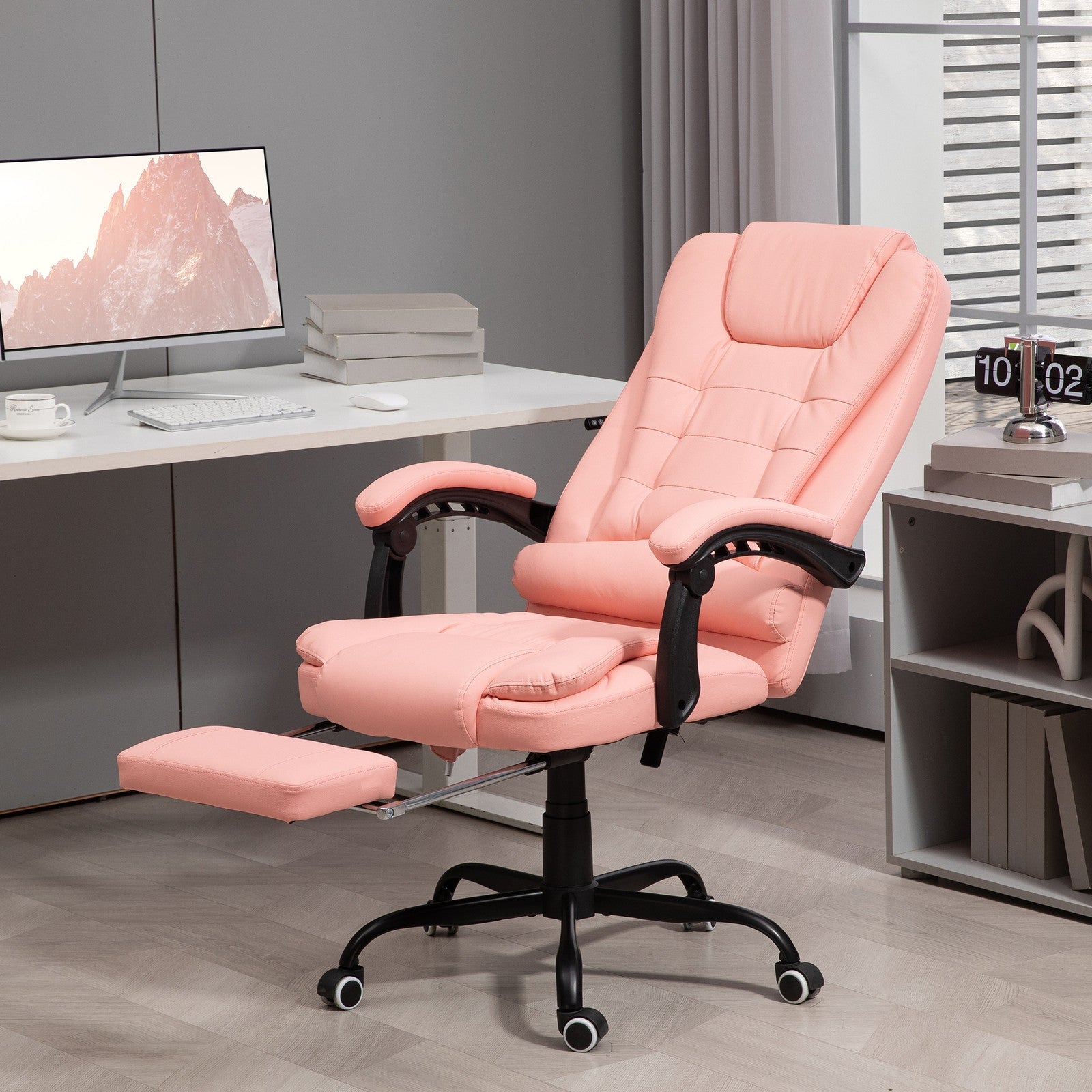 Bürostuhl Mit 7 Punkt Massage, Ergonomischer Gaming Sessel Mit Liegefunktion