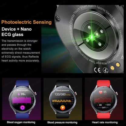 2026 New Body Fat Analysis Health Smart Watch ECG+PPG Uric Acid Blood Pressure Blood Oxygen Clock Call Smart Watch for Men Women