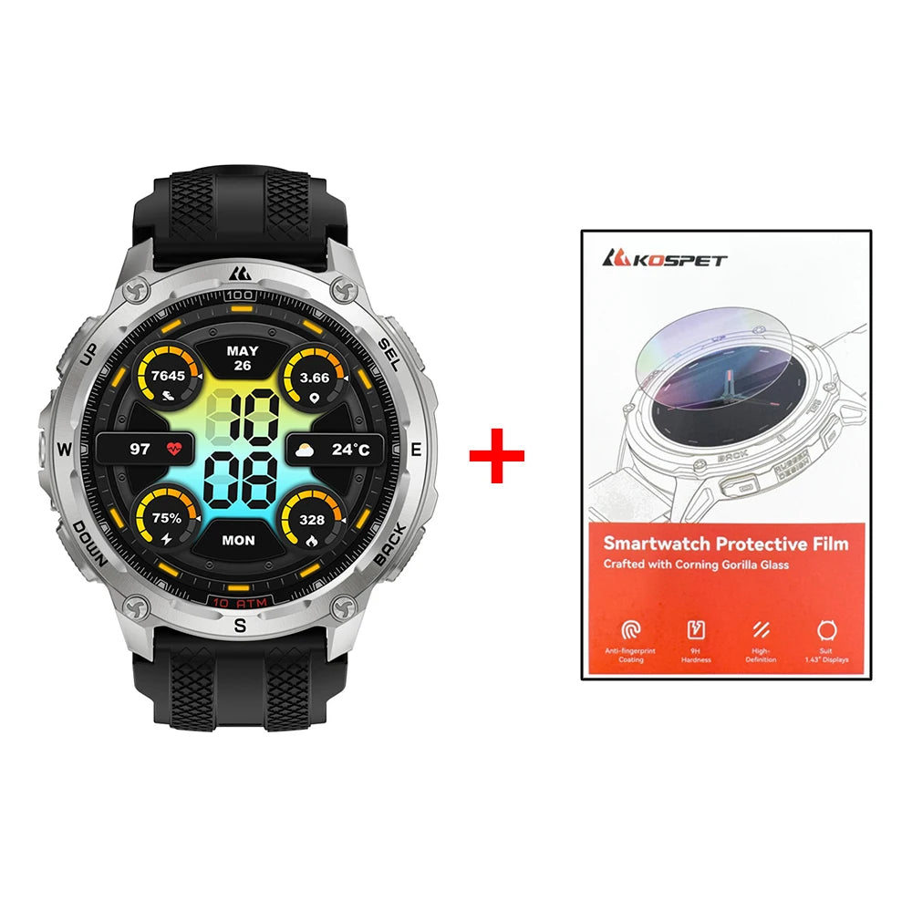 Tank T4 Smart Watch for Men Stainless Steel 6-Sat GPS Offline Maps 100M Waterproof 24/7 Health Monitor for Android Ios
