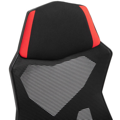 Ergonomischer Bürostuhl Gaming Stuhl Drehstuhl Mit Fußstütze Polyester Schwarz