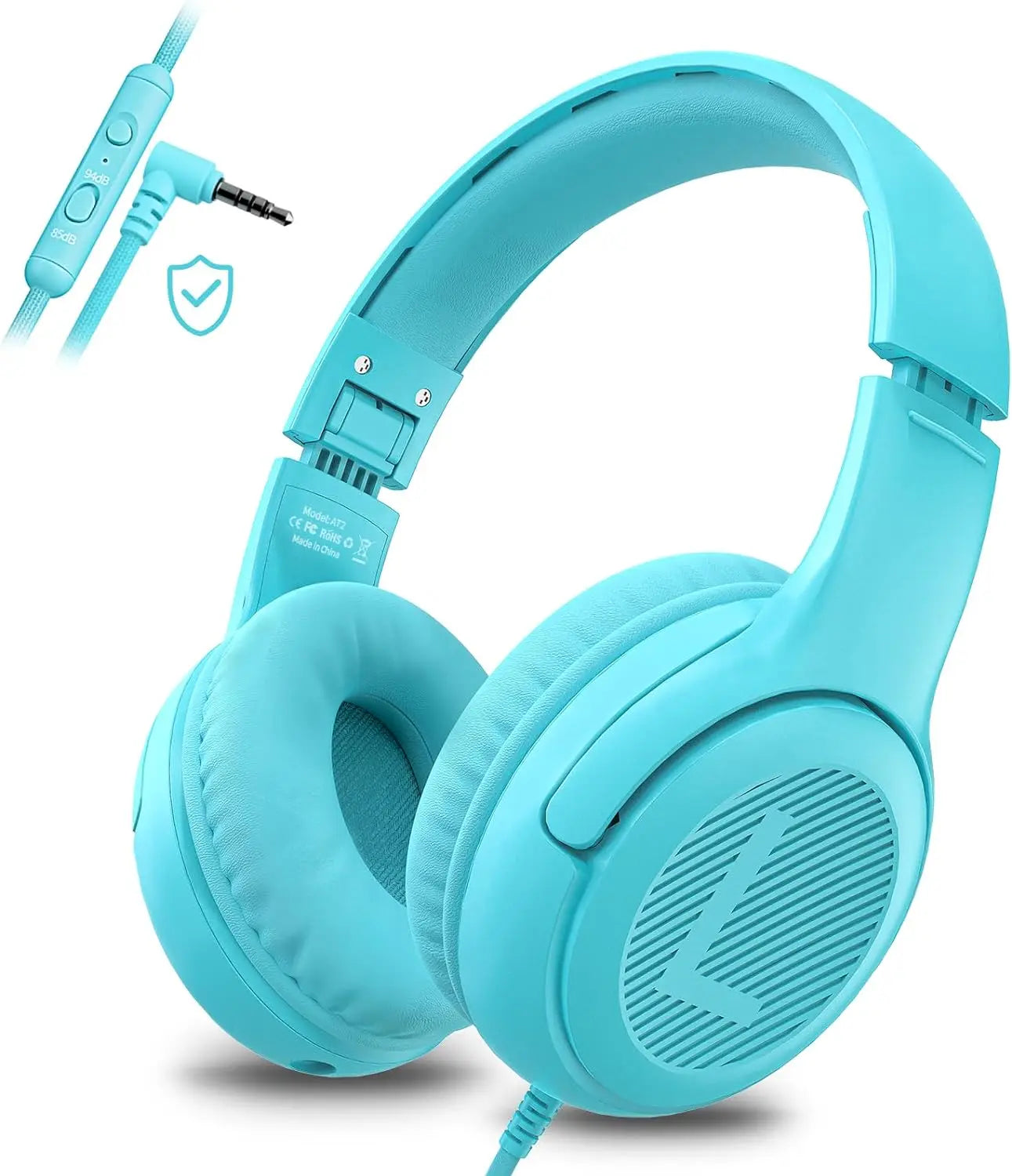AWATRUE AT2 Headset,3.5Mm Surround Stereo Gaming Headphones with Mic Soft Memory Earmuffs for Pc,Laptop,Kids for School Toddler