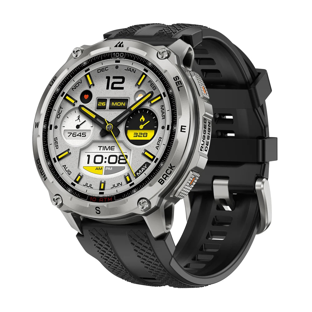Tank T4 Smart Watch for Men Stainless Steel 6-Sat GPS Offline Maps 100M Waterproof 24/7 Health Monitor for Android Ios