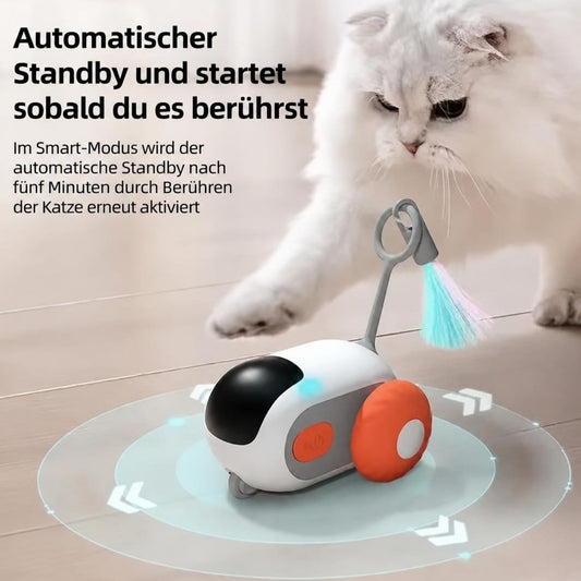 Interaktives Katzenspielzeug mit beweglicher Maus und Federn