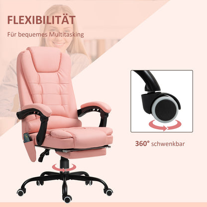 Bürostuhl Mit 7 Punkt Massage, Ergonomischer Gaming Sessel Mit Liegefunktion