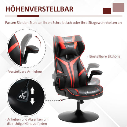 Gaming Stuhl Ergonomischer Computerstuhl Mit Wippfunktion Stahl Rot