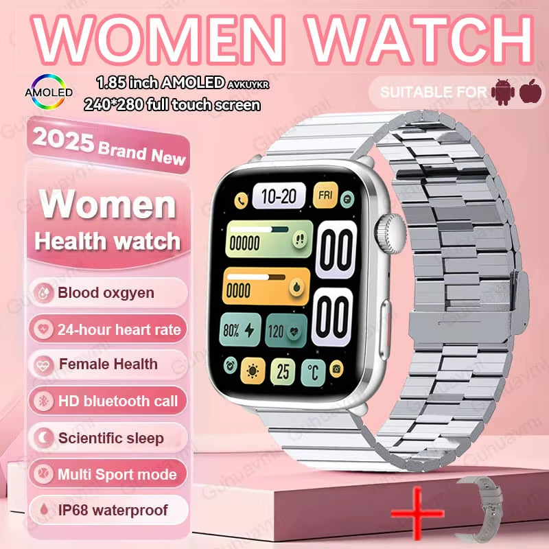 2025 New Women Men AI Smart Diagnosis Watch HRV+PPG Blood Pressure Heart Rate Health Monitor IP68 NFC Fashion Sports Smartwatchs