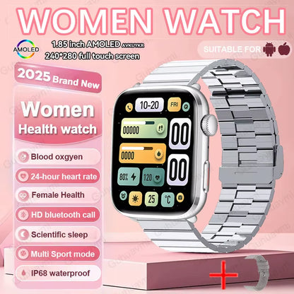 2025 New Women Men AI Smart Diagnosis Watch HRV+PPG Blood Pressure Heart Rate Health Monitor IP68 NFC Fashion Sports Smartwatchs