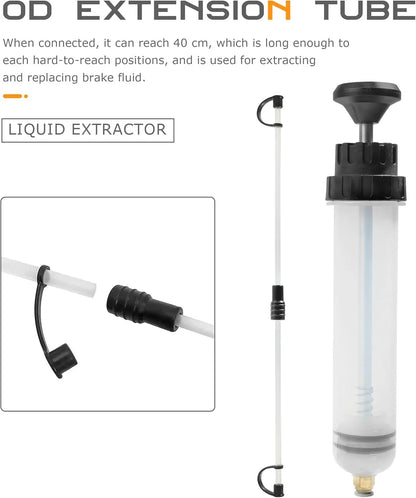 500CC Oil Extractor Pump,Car Accessories Oil Extractor,Automotive Manual Fluid Extractor Pump with 2 Transparent Hose,Used for P