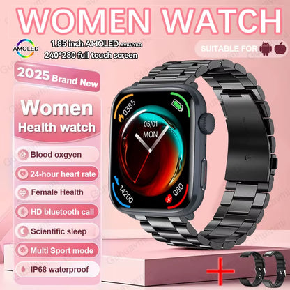 2025 New Women Men AI Smart Diagnosis Watch HRV+PPG Blood Pressure Heart Rate Health Monitor IP68 NFC Fashion Sports Smartwatchs