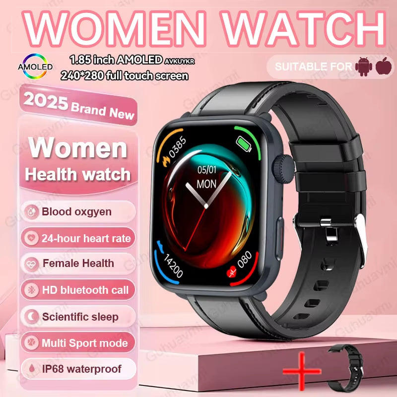 2025 New Women Men AI Smart Diagnosis Watch HRV+PPG Blood Pressure Heart Rate Health Monitor IP68 NFC Fashion Sports Smartwatchs