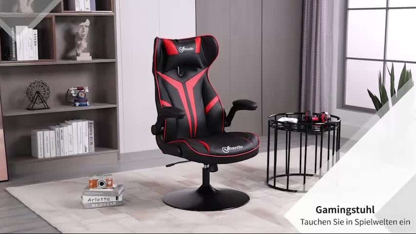 Gaming Stuhl Ergonomischer Computerstuhl Mit Wippfunktion Stahl Rot