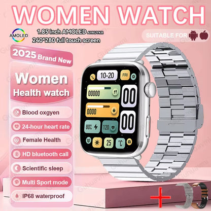 2025 New Women Men AI Smart Diagnosis Watch HRV+PPG Blood Pressure Heart Rate Health Monitor IP68 NFC Fashion Sports Smartwatchs