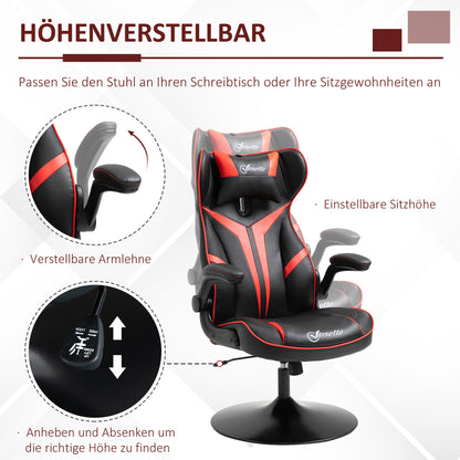 Gaming Stuhl Ergonomischer Computerstuhl Mit Wippfunktion Stahl Rot
