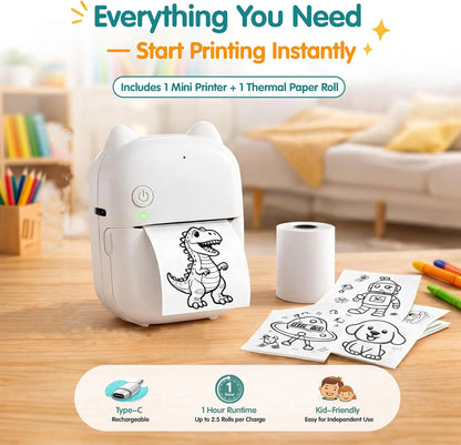 AI Mini Drucker mit App & Sprachsteuerung für Kinder