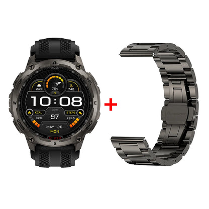 Tank T4 Smart Watch for Men Stainless Steel 6-Sat GPS Offline Maps 100M Waterproof 24/7 Health Monitor for Android Ios
