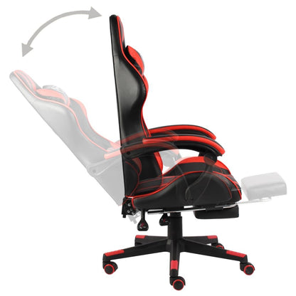 Gaming-Stuhl Mit Fußstütze Schwarz Und Rot Kunstleder