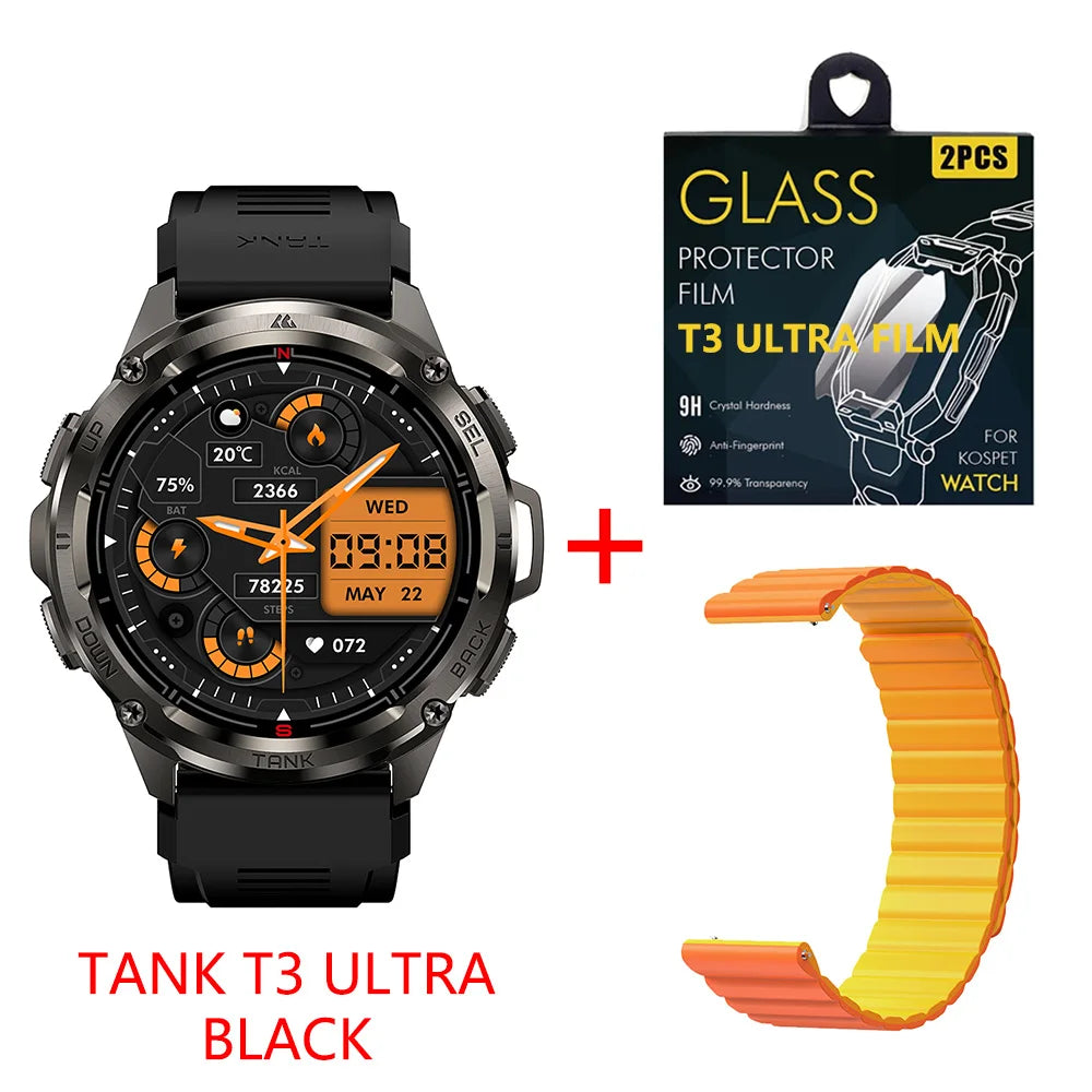 2025  TANK T3 Ultra GPS Smart Watch for Men Smartwatch Women 470Mah Battery Digital Fitness AMOLED AOD Bluetooth Watches