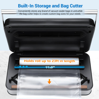 INK-VS04 Large Vacuum Sealer Dry/Wet/Liquid Food Sealed Packaging Kitchen Food Storage Seal Built-In Cutter&Storage Bags