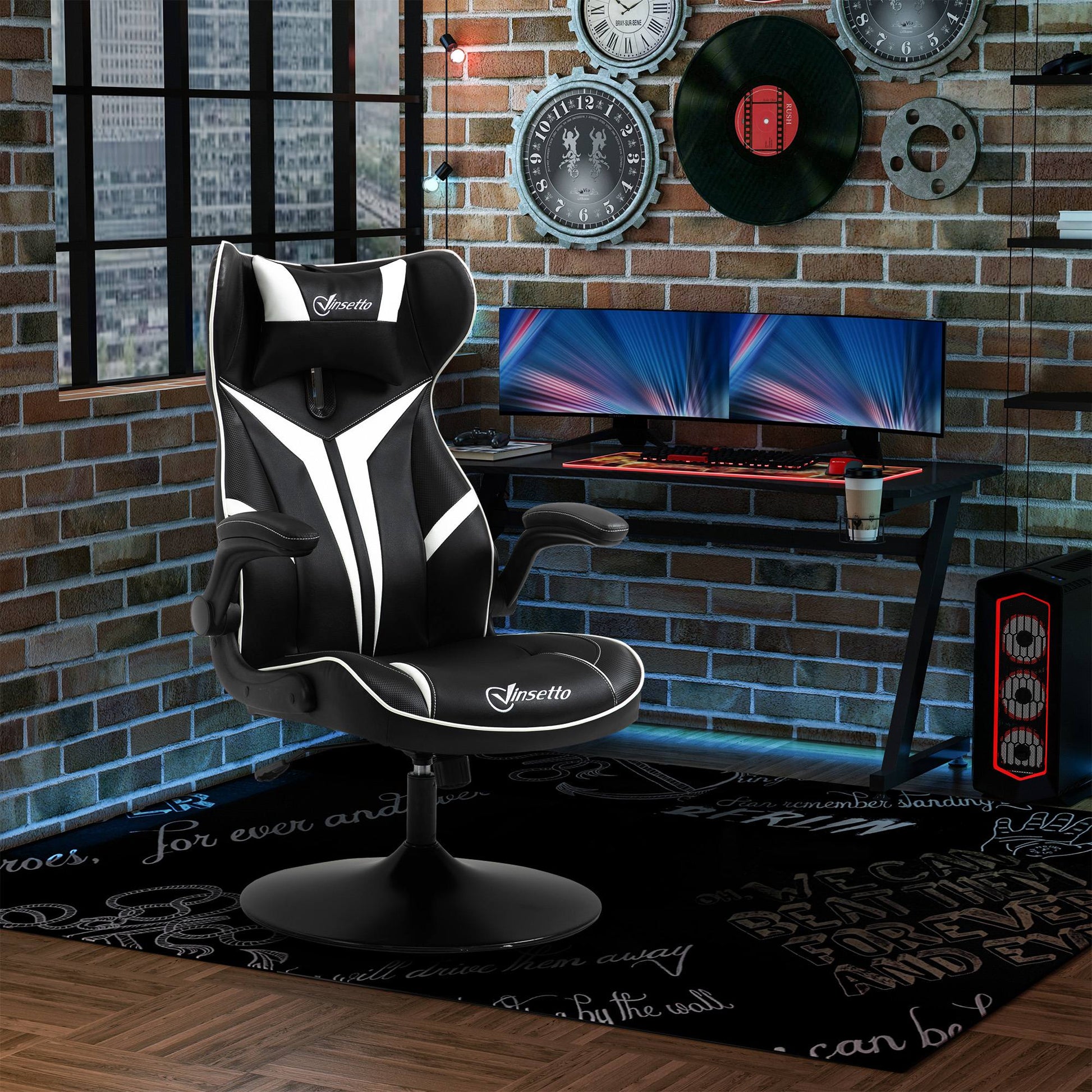 Gaming Stuhl Ergonomischer Computerstuhl Mit Wippfunktion Stahl Rot