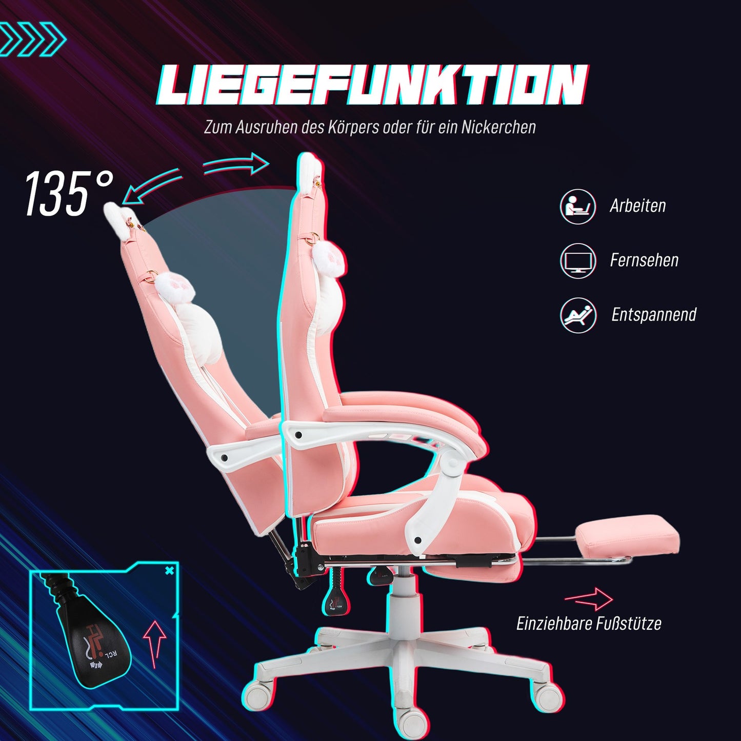 Gaming Stuhl Ergonomischer Gamer Stuhl Mit Lendenwirbelst