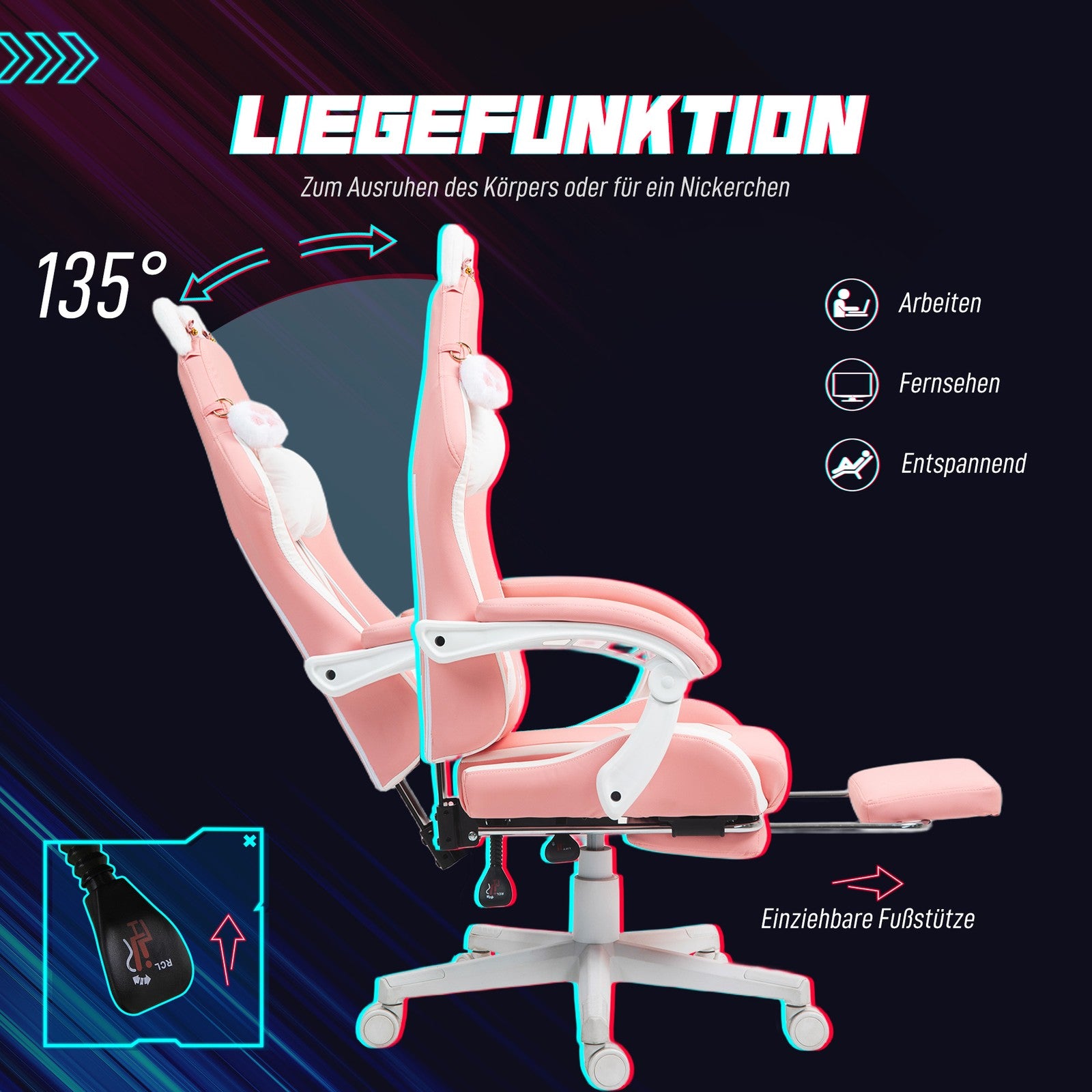 Gaming Stuhl Ergonomischer Gamer Stuhl Mit Lendenwirbelst