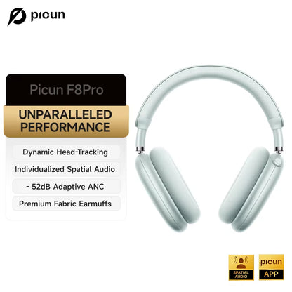 F8 Pro ANC Wireless Headphones 3D Spatial Audio Head Tracking -52Db ANC HIFI Bluetooth Headset ENC HD Mic Low-Latency APP