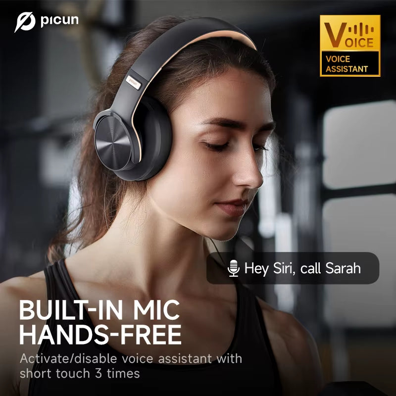 B8 Bluetooth Headphones 120H Playtime Headset Wireless Bluetooth 3EQ Mode Low Latency Hands-Free Calls over Ear Headphones