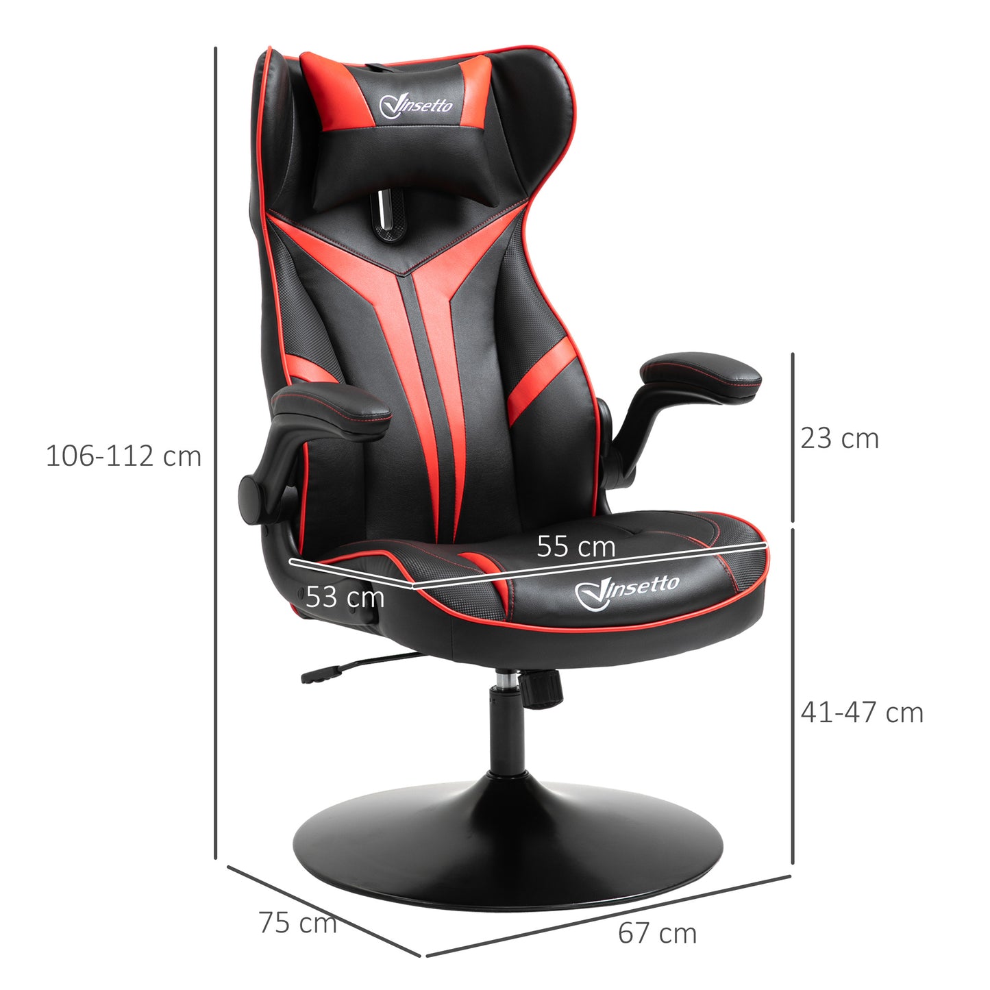 Gaming Stuhl Ergonomischer Computerstuhl Mit Wippfunktion Stahl Rot