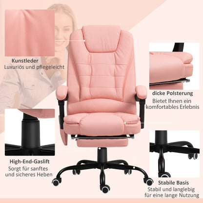 Bürostuhl Mit 7 Punkt Massage, Ergonomischer Gaming Sessel Mit Liegefunktion
