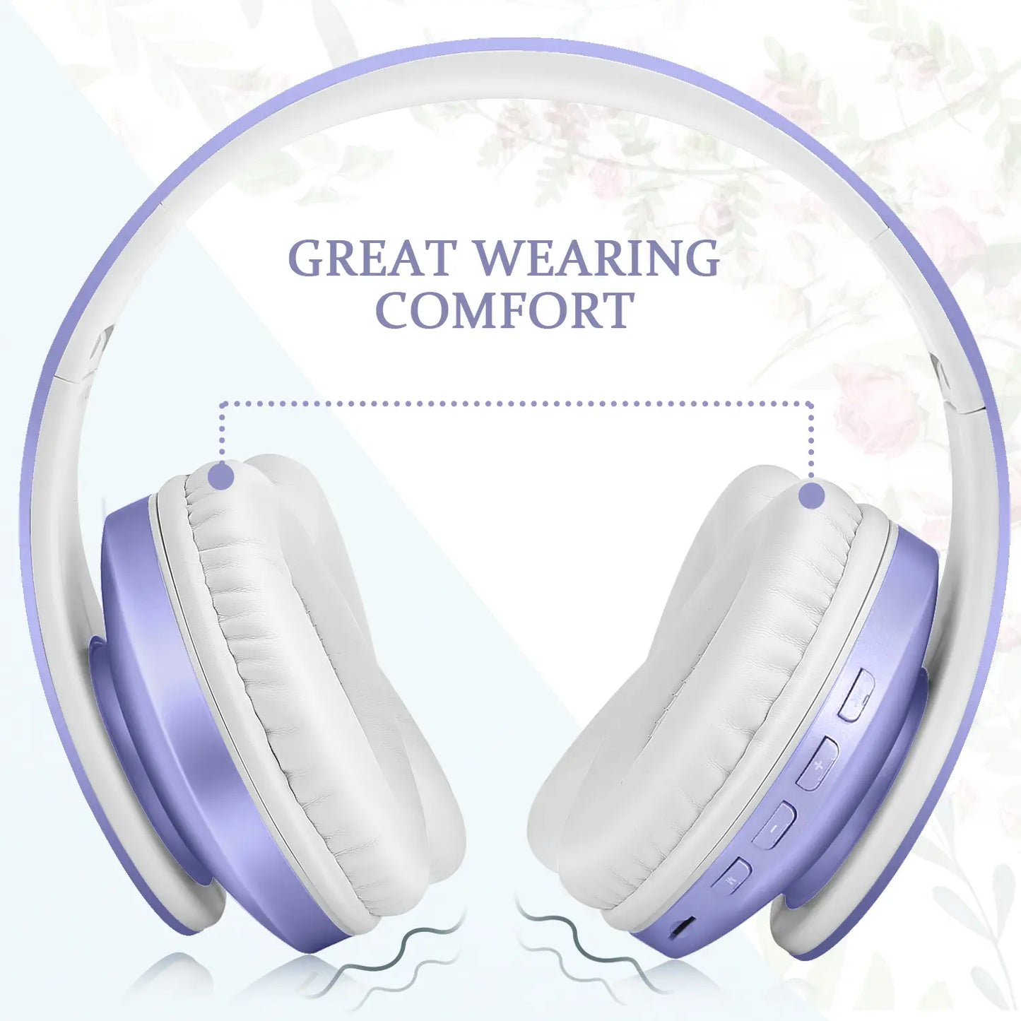 TUINYO Wireless Over-Ear Bluetooth Kopfhörer mit Mikrofon – Faltbar | Lila