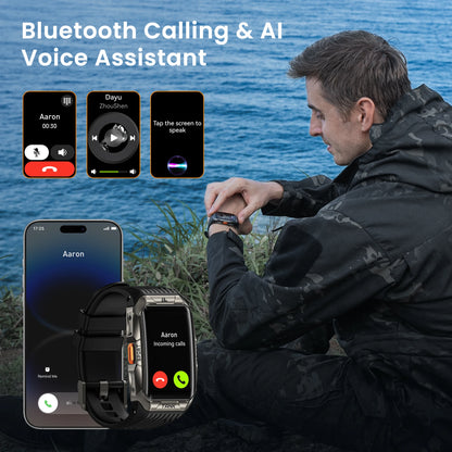2025  TANK X2 Rugged Smart Watch for Men 3D Curved Screen AMOLED AOD 5ATM IP69K Waterproof Bluetooth Call AI Assistant