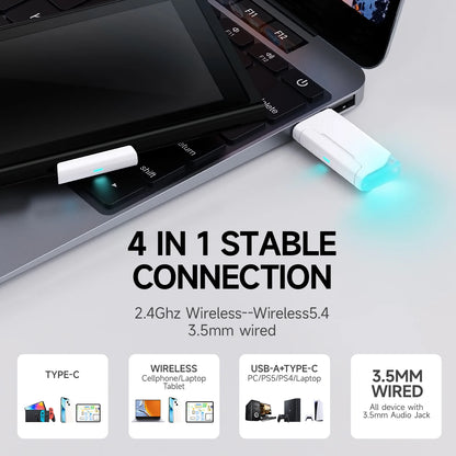 G2 2.4Ghz Bluetooth Wireless Gaming Headset for PC PS4 PS5 Phone Switch 5Ms Low Latency 7.1 Surround Wired Headset ENC Mic
