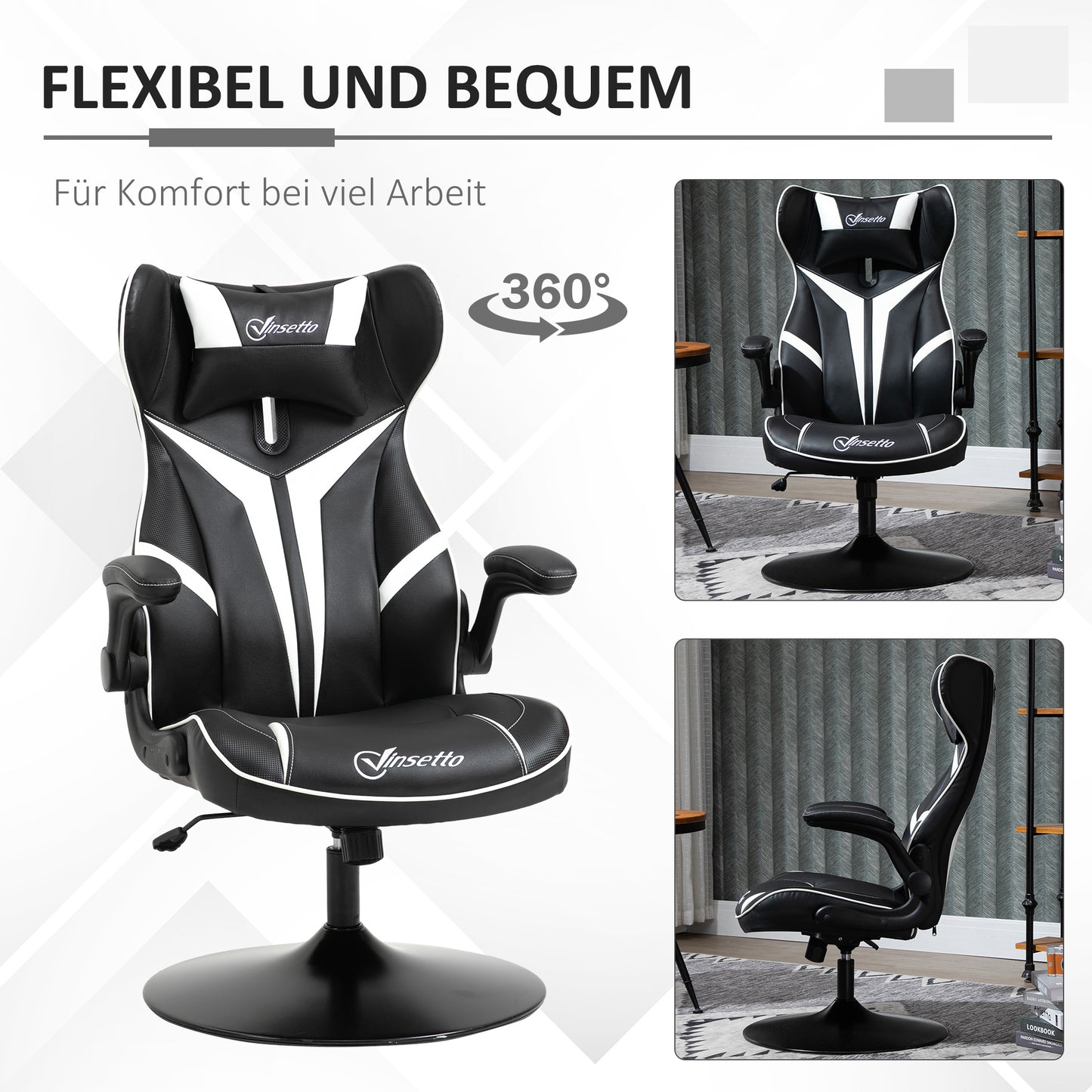 Gaming Stuhl Ergonomischer Computerstuhl Mit Wippfunktion Stahl Rot