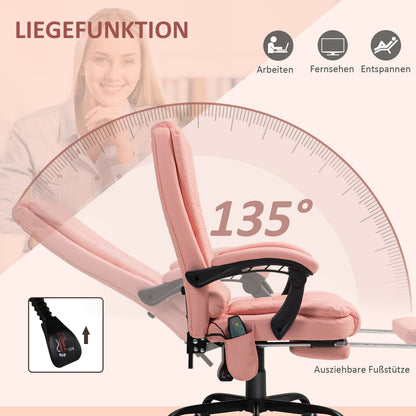 Bürostuhl Mit 7 Punkt Massage, Ergonomischer Gaming Sessel Mit Liegefunktion