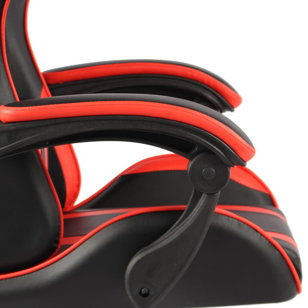 Gaming-Stuhl Mit Fußstütze Schwarz Und Rot Kunstleder
