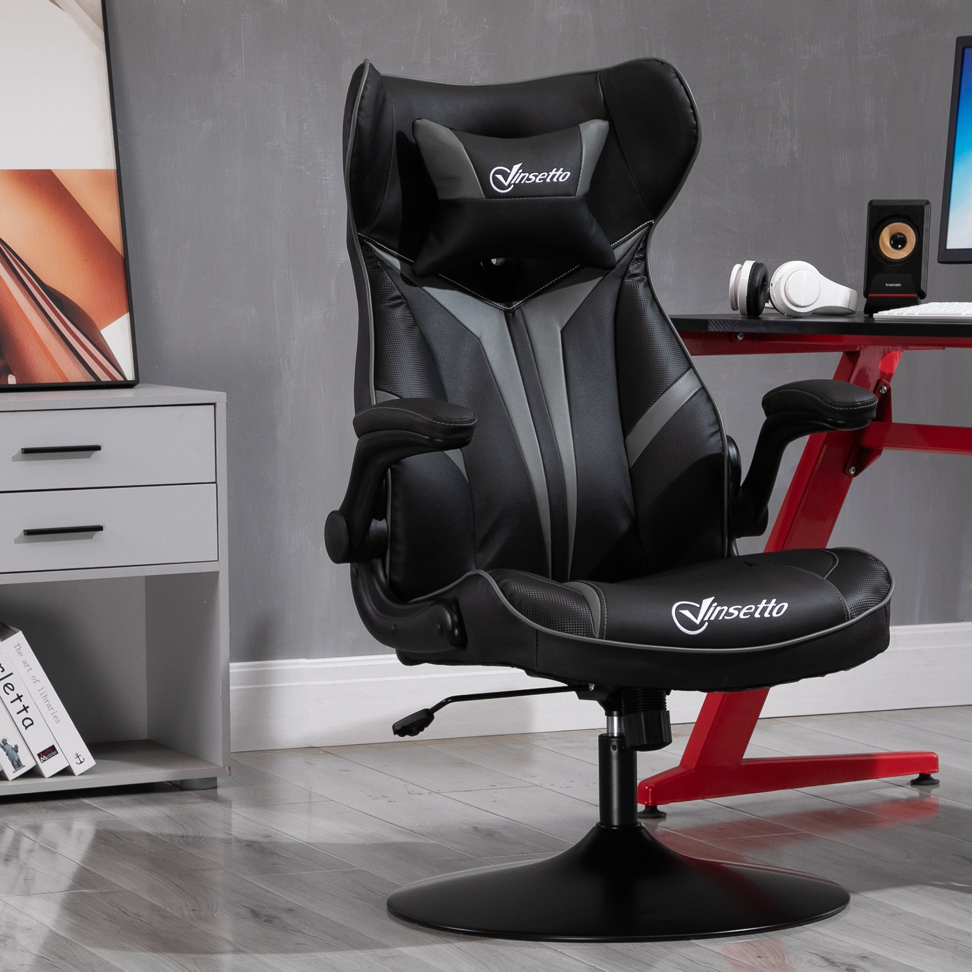 Gaming Stuhl Ergonomischer Computerstuhl Mit Wippfunktion Stahl Rot