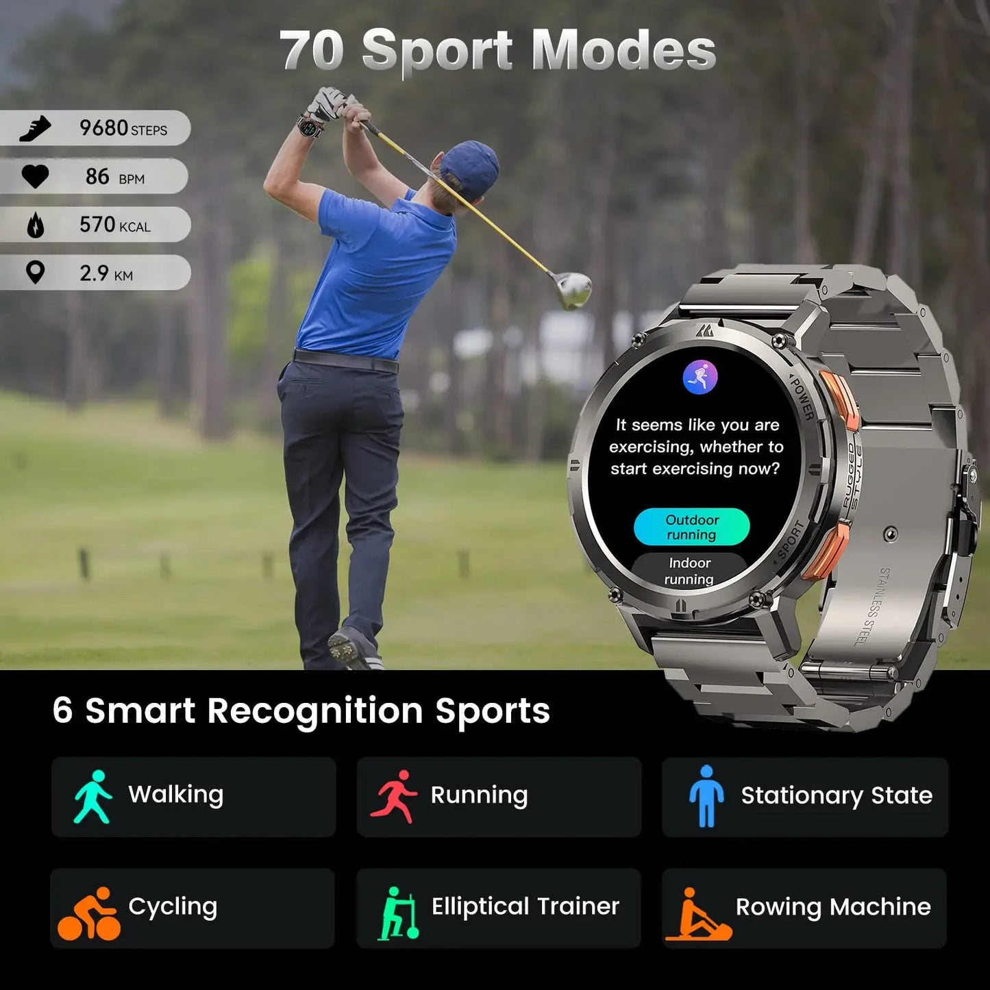2025 Original  TANK T2 Smart Watches for Men Watches AMOLED AOD Smartwatch Bluetooth Call Electronic Men'S Smart Watch