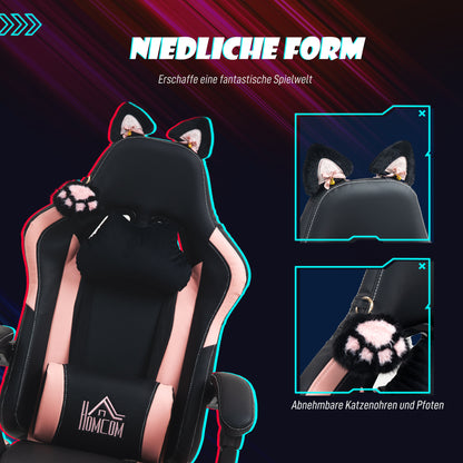 Gaming-Stuhl, Ergonomischer Gamer-Stuhl, Lendenwirbelst