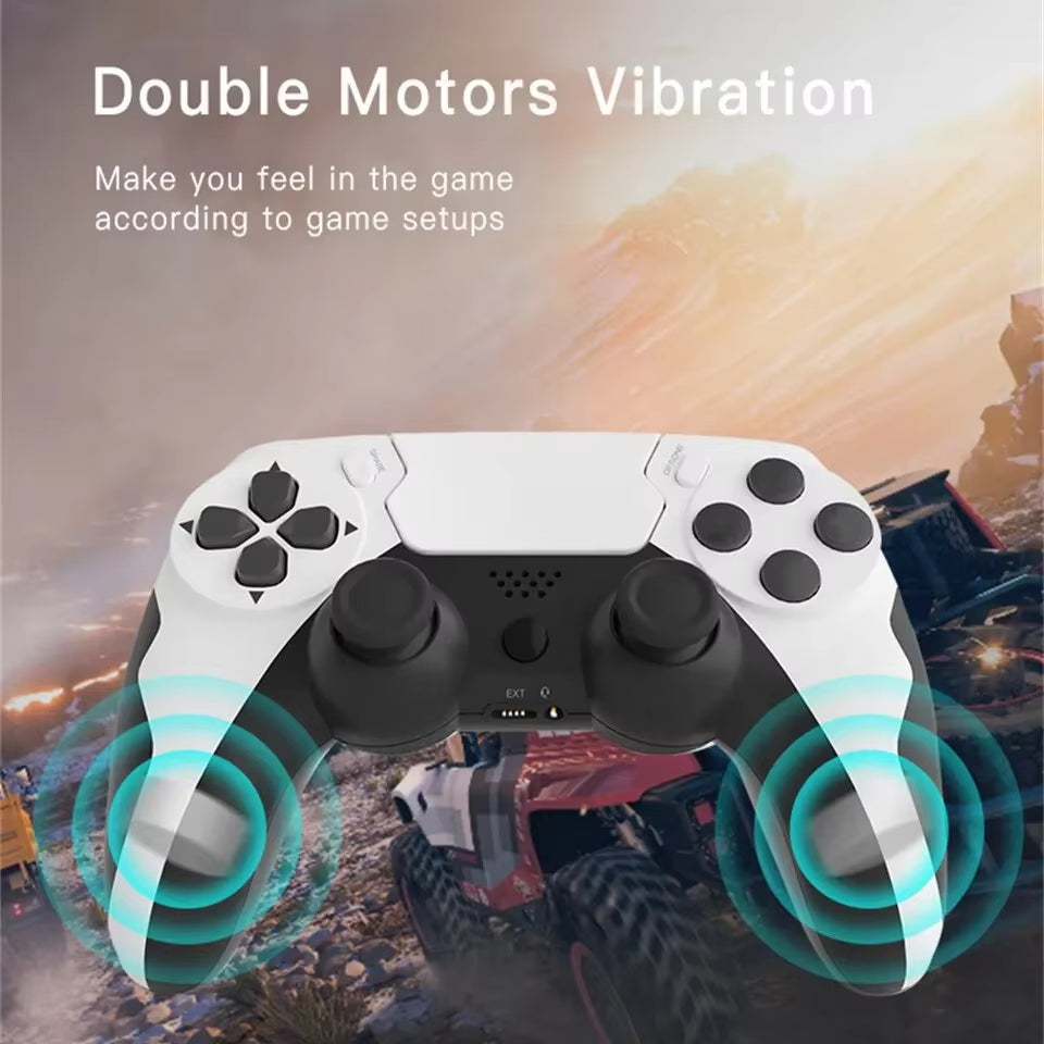GAMINJA P48 Wireless Gamepad with Six Axis Gyroscope Game Controller for PS4 PS3 Console Wins 7 8 10 Dual Vibration PC Joystick