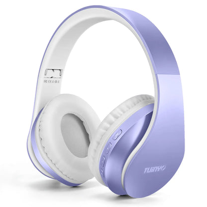 TUINYO Wireless Over-Ear Bluetooth Kopfhörer mit Mikrofon – Faltbar | Lila