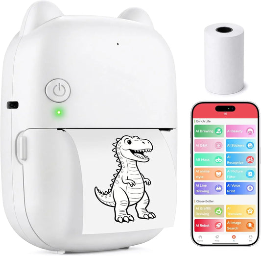 AI Mini Drucker mit App & Sprachsteuerung für Kinder
