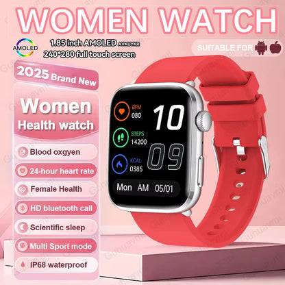 2025 New Women Men AI Smart Diagnosis Watch HRV+PPG Blood Pressure Heart Rate Health Monitor IP68 NFC Fashion Sports Smartwatchs