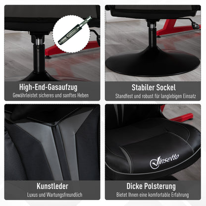Gaming Stuhl Ergonomischer Computerstuhl Mit Wippfunktion Stahl Rot