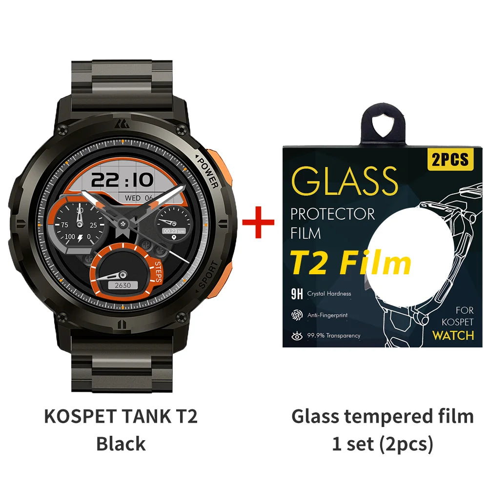 2025 Original  TANK T2 Smart Watches for Men Watches AMOLED AOD Smartwatch Bluetooth Call Electronic Men'S Smart Watch